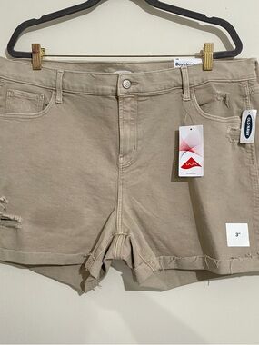 Old Navy x Lycra Taupe Boyfriend Jean Shorts Size 18